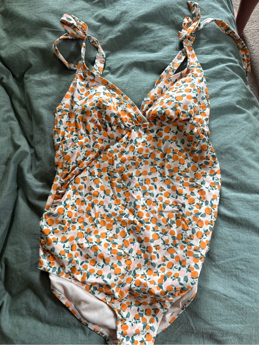 Isabel Maternity Orange Pattern Swimsuit